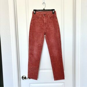 American Eagle Mom Straight Jeans Mauve Coral Corduroy Jeans Size 0 Regular
